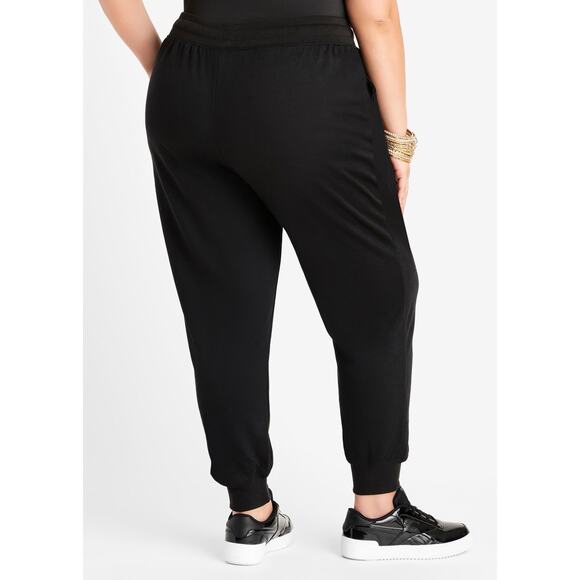Bebe Sport Black Nailhead Joggers Sweatpants with Studded Logo Size Medium - Picture 3 of 13
